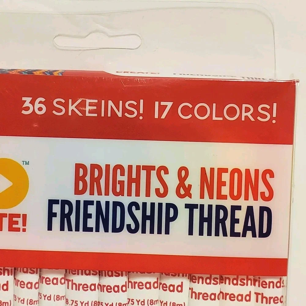 Brights & Neons FRIENDSHIP‎ THREAD 36 Skeins 17 Colors Horizon Group Crafts Fun